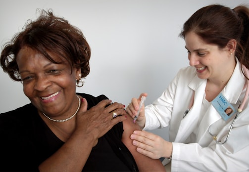 woman getting vaccine