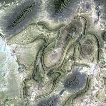 High-resolution aerial image showing detailed topographic features.