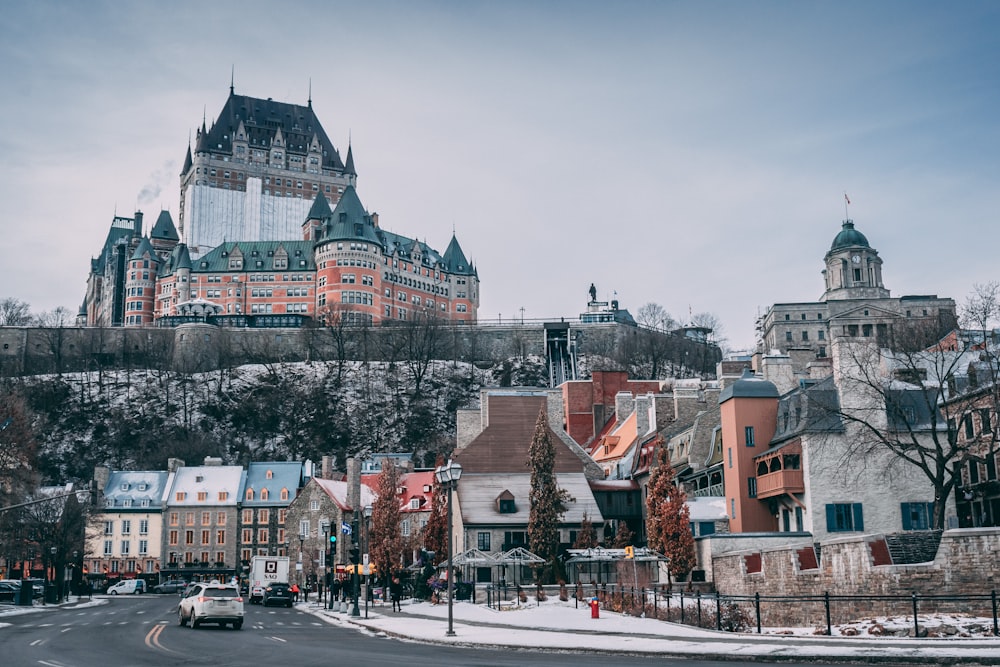 white and gray castle and buildings