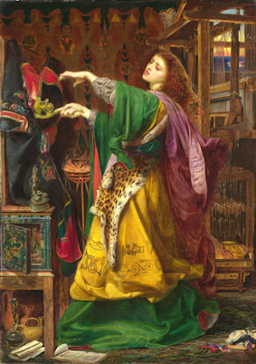 woman wearing green and yellow dress painting