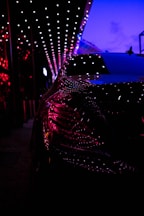 turned-on string lights