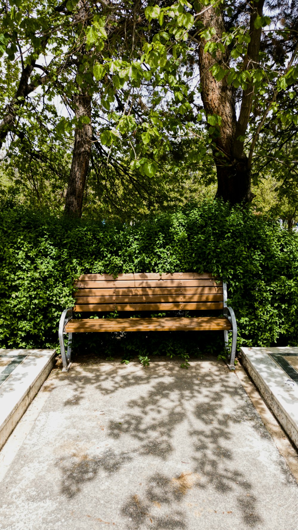 brown wooden bench