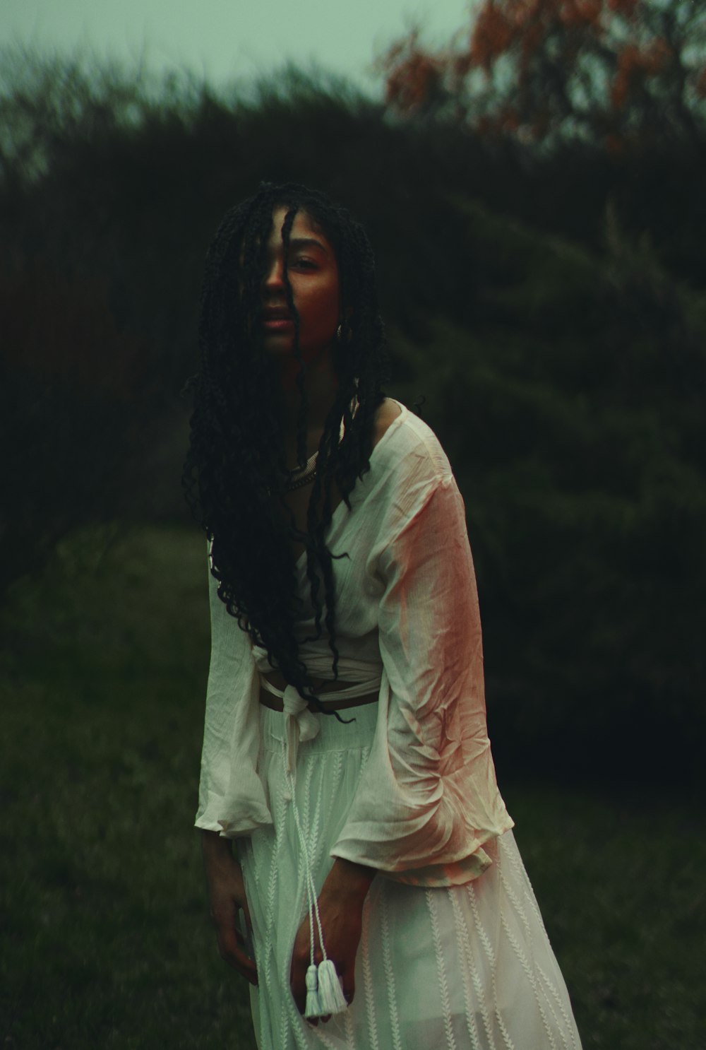 woman wearing white dress during daytime