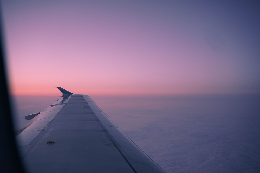 gray airliner wing