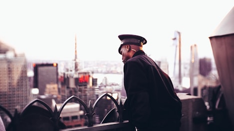 man wearing black coat