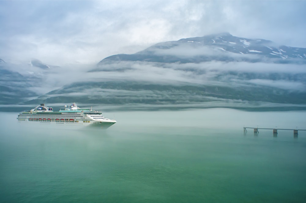 Crucero blanco en el cuerpo de agua durante el día