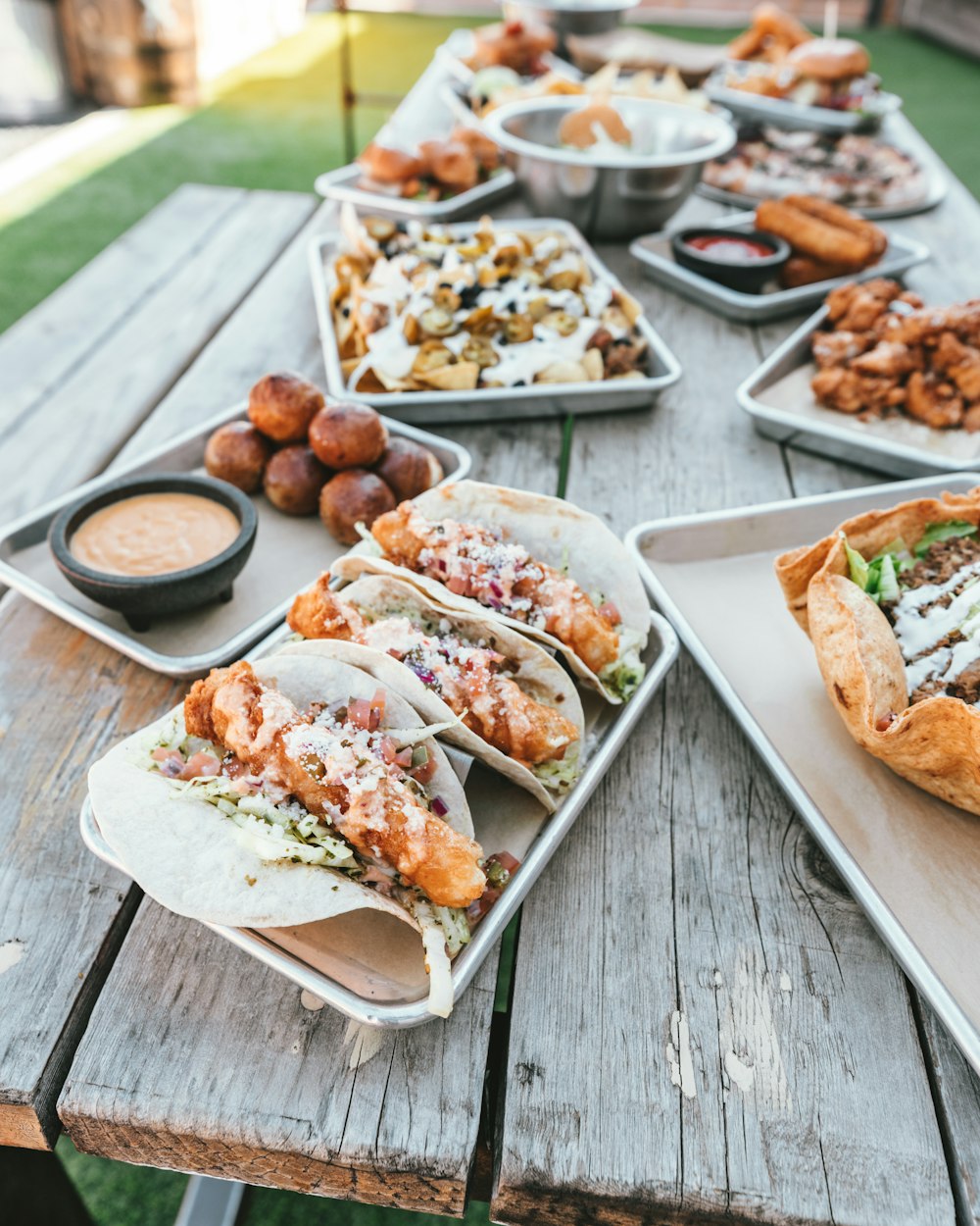 cooked foods on table