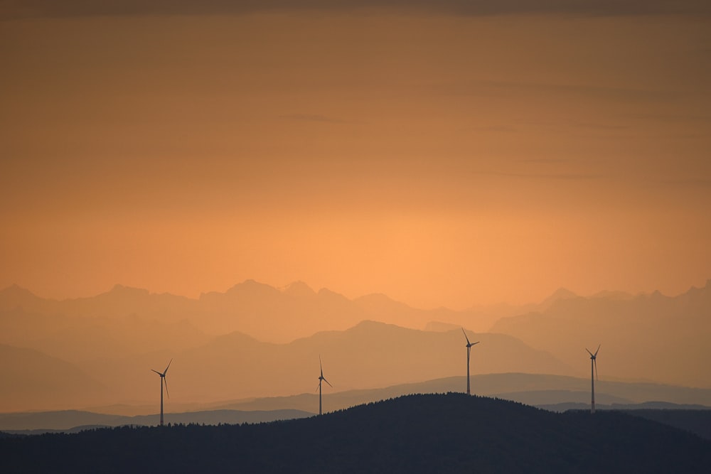 silhouette of mountain range