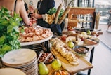 variety of food displayed on a table