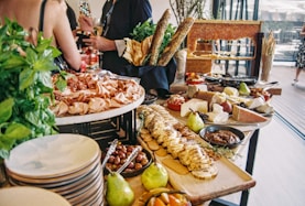 variety of food displayed on a table