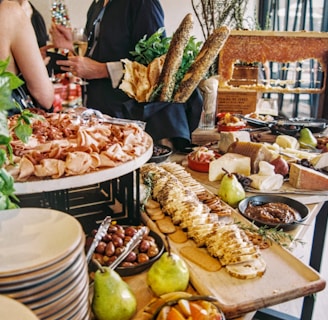 variety of food displayed on a table