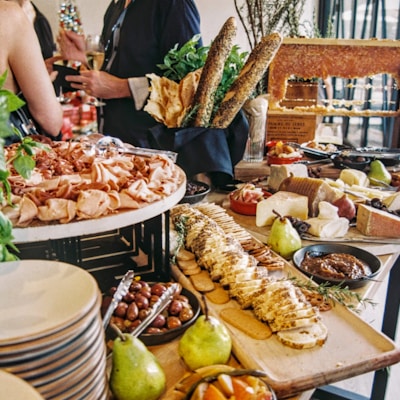 variety of food displayed on a table