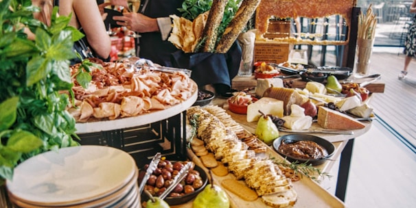 variety of food displayed on a table