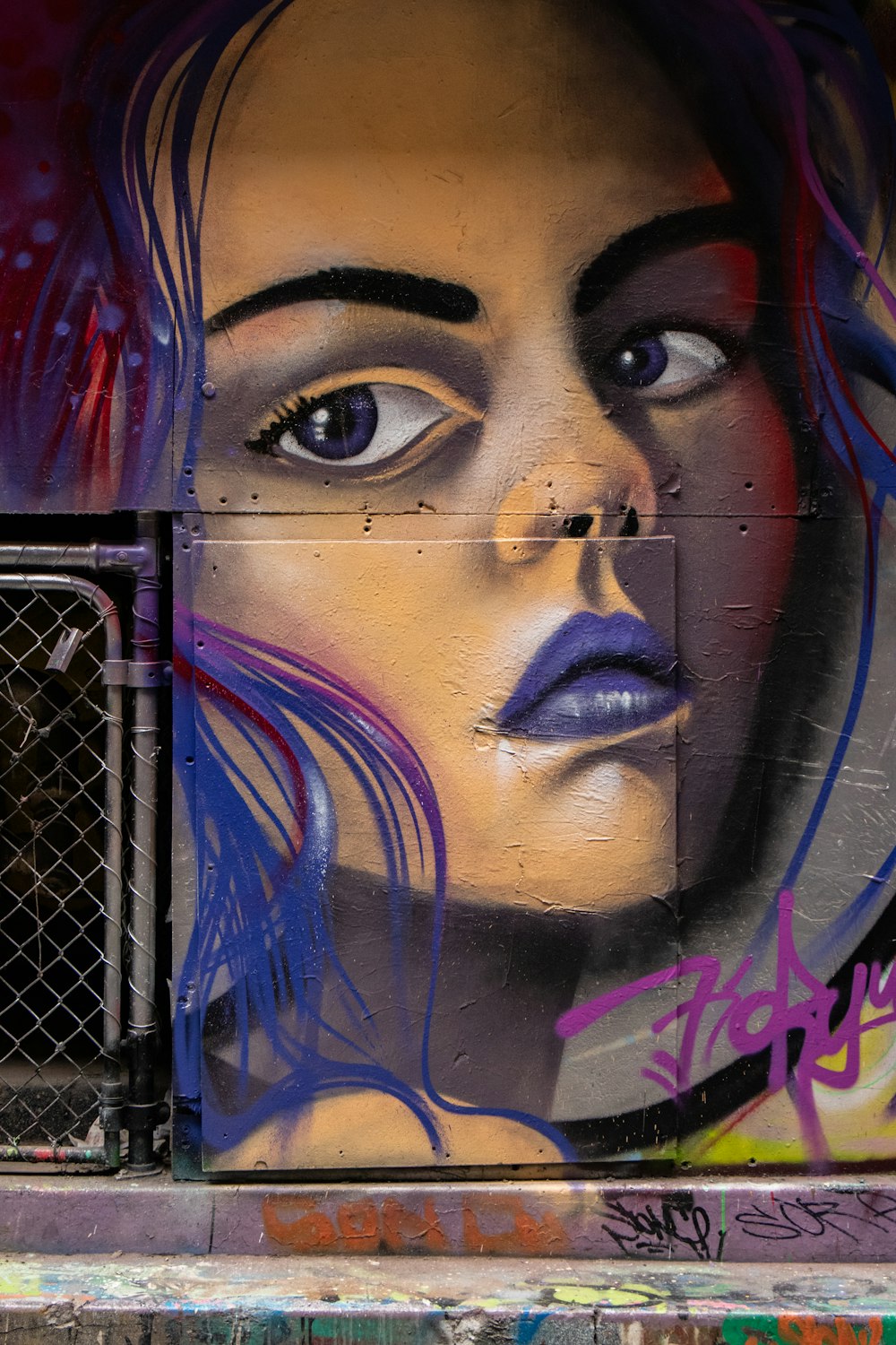 profile of woman graffiti