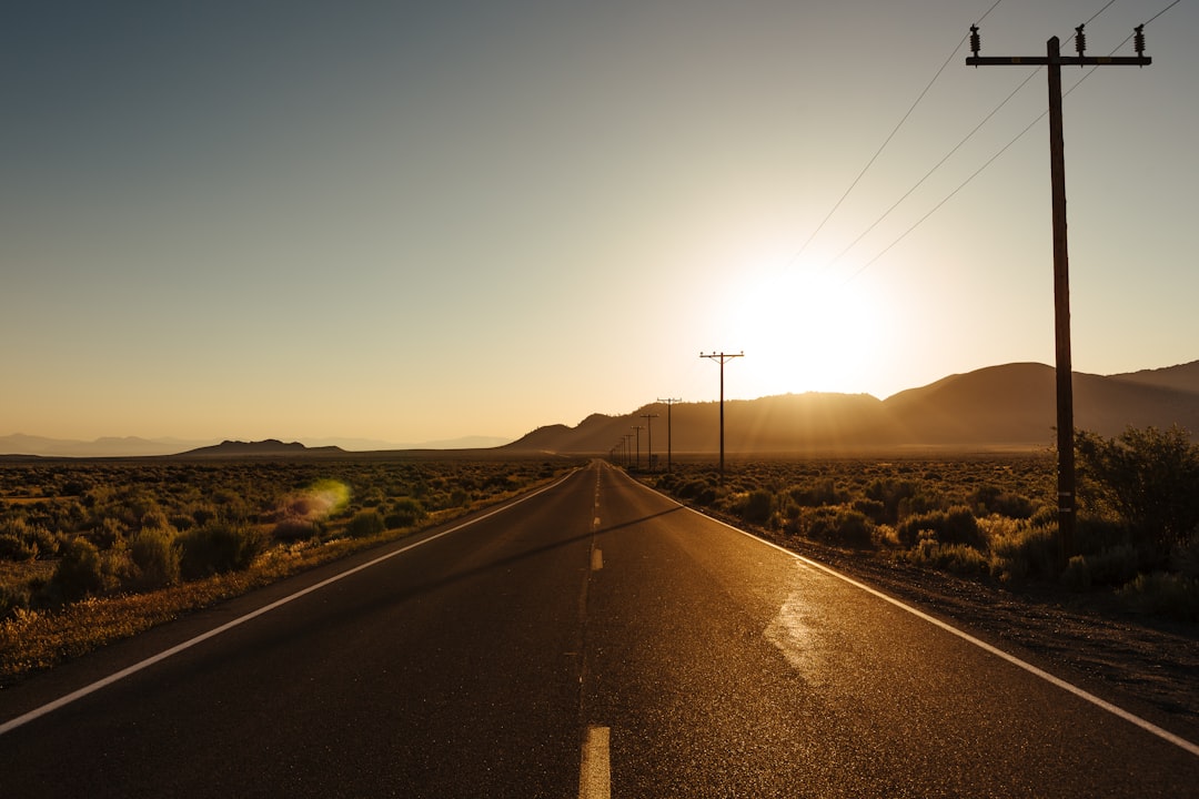 road and electrical posts during day