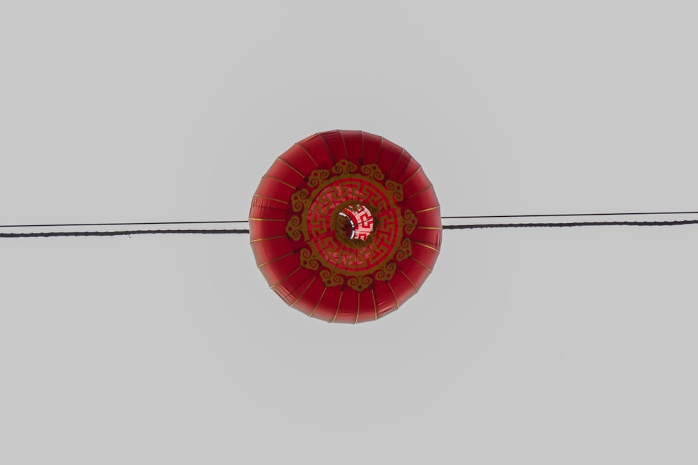 red and gold ball hanging decor