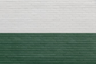 white and green painted wall