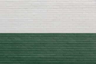 white and green painted wall