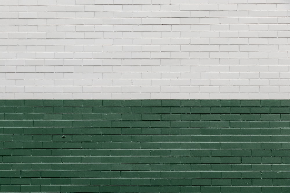 white and green painted wall