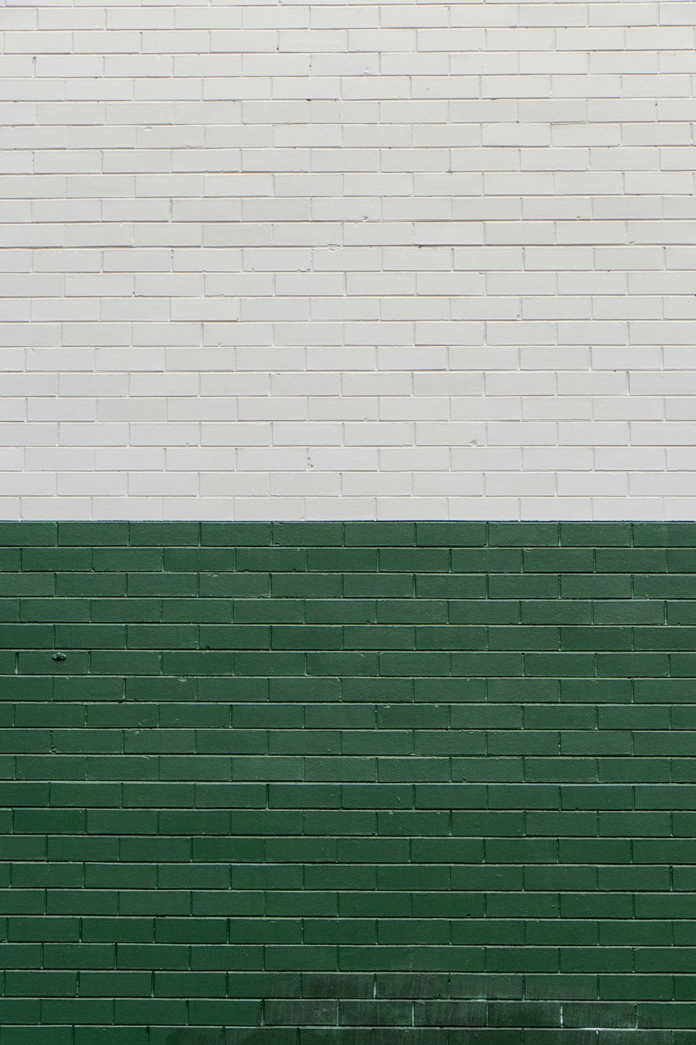 green and white painted wall