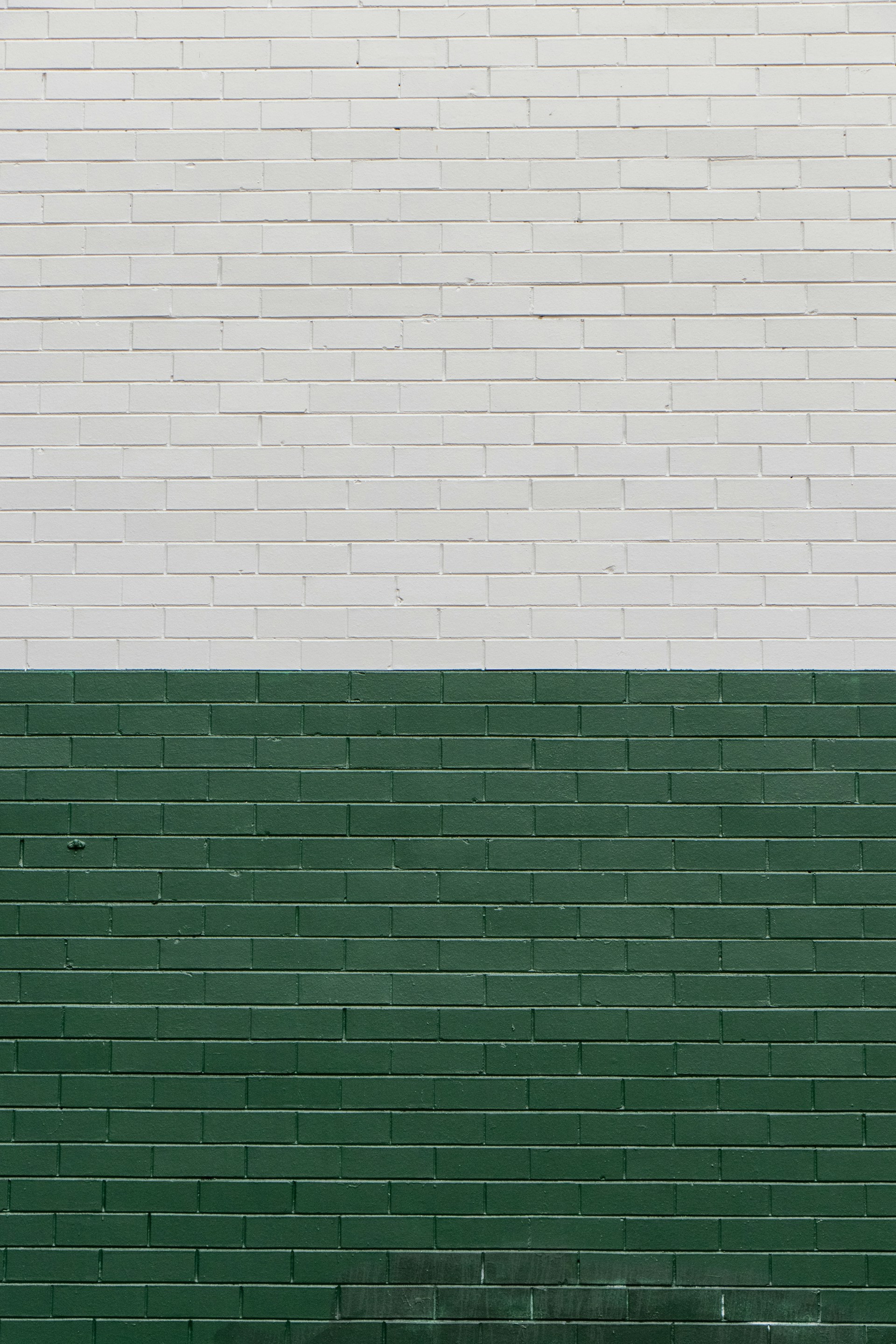 green and white painted wall