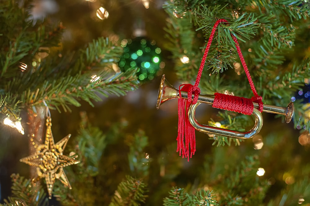 gold trumpet ornament