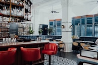 An elegant bar setup with premium drinks.