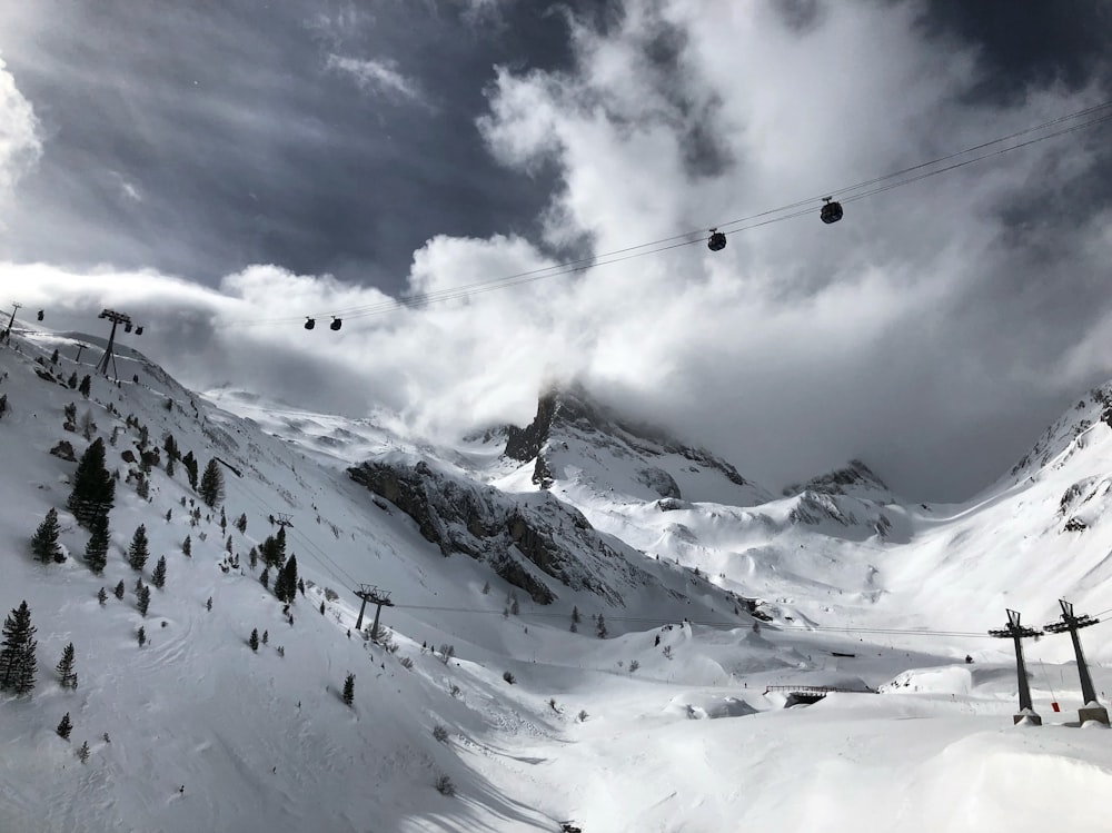 mountain covered with snow