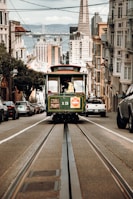 San Francisco trolly on road