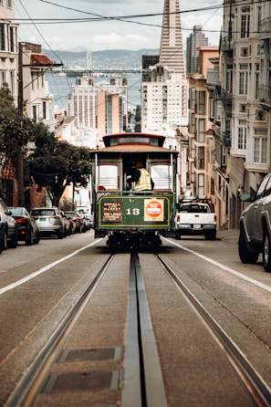 San Francisco trolly on road