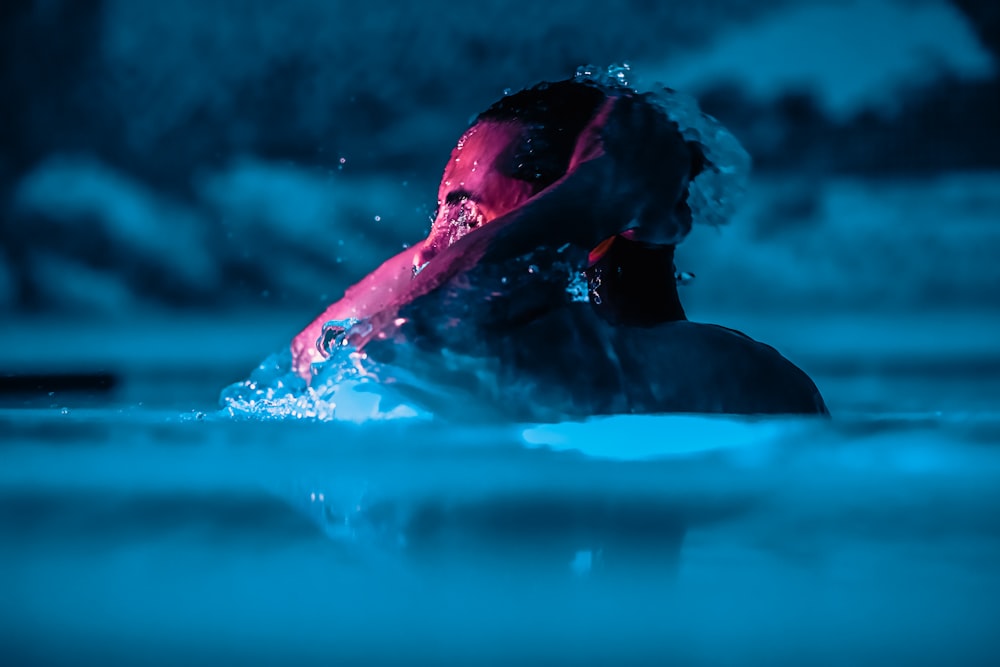 man in pool