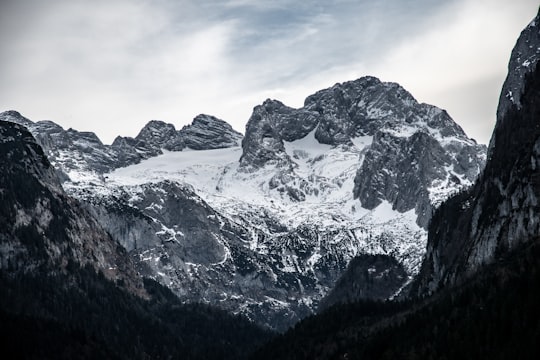 mountain covered with snow in Gosausee Austria