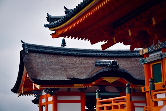 white and orange temple in Kiyomizu-dera Japan