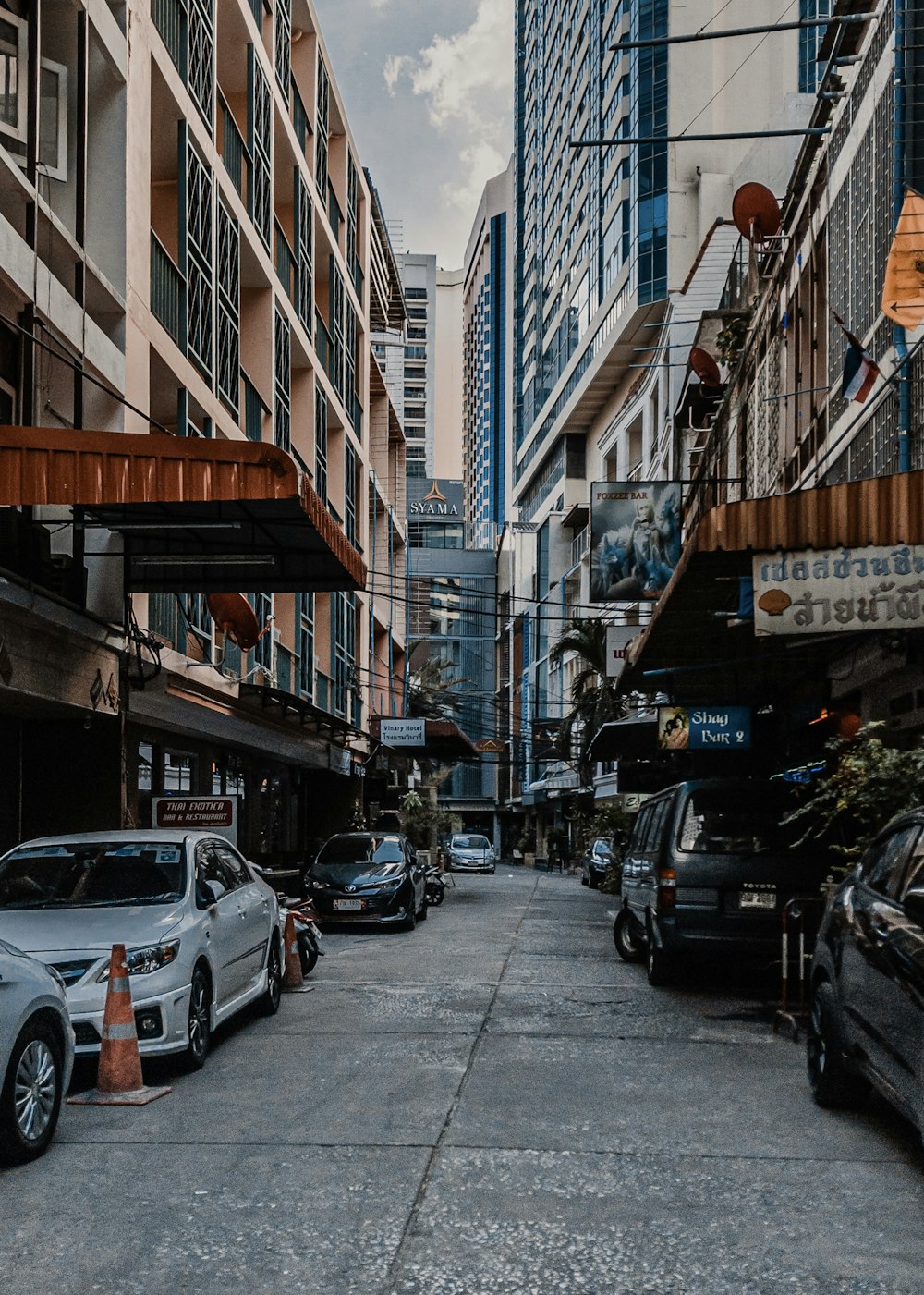 parked vehicles on sidewalk