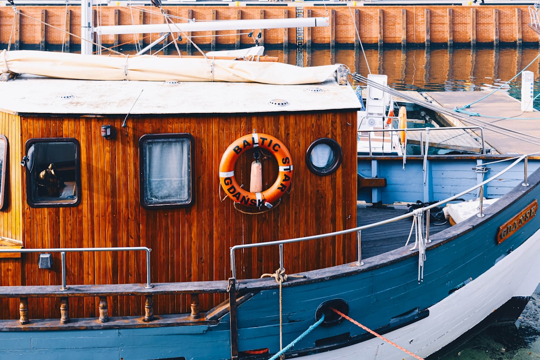 blue and white boat