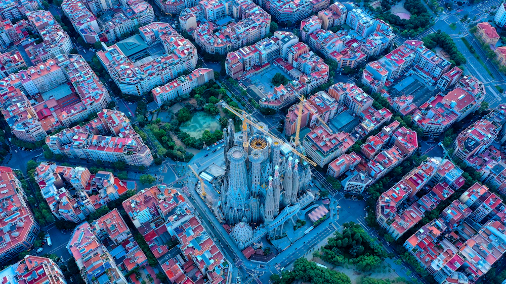 Barcelona skyline with Sagrada Familia, East & 11th On Location
