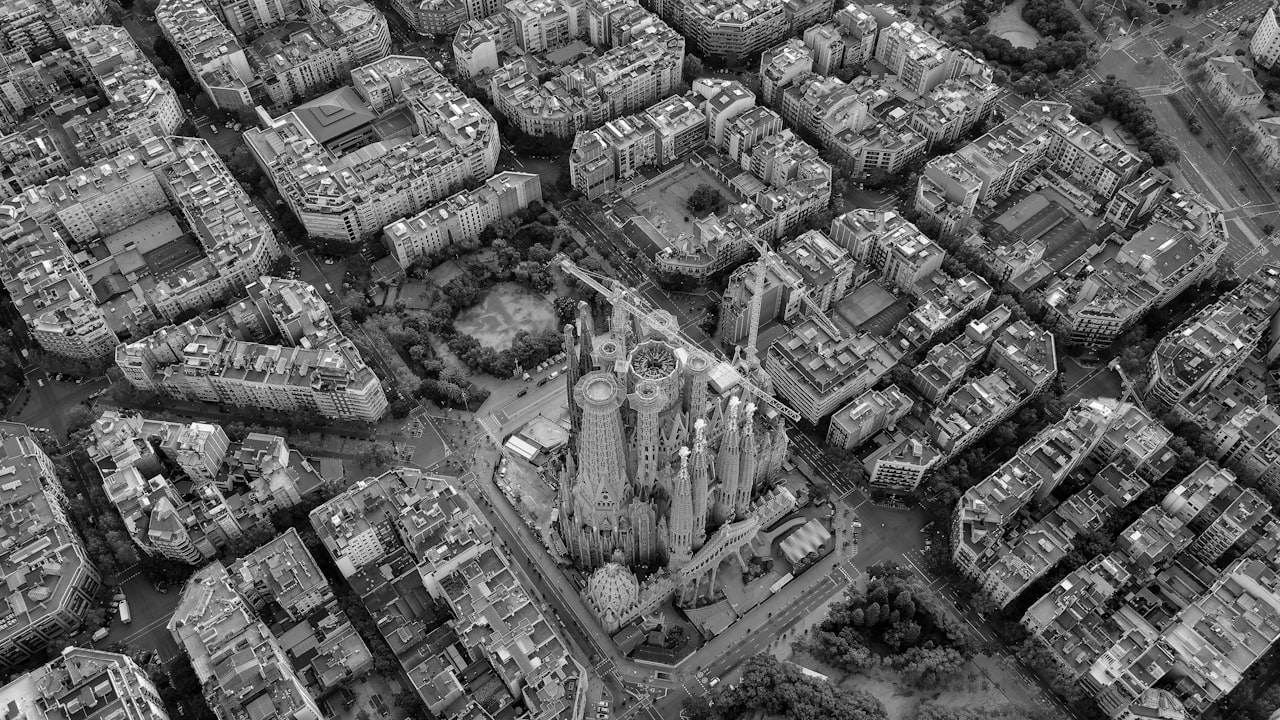 Sagrada Familia and Barcelona city during day