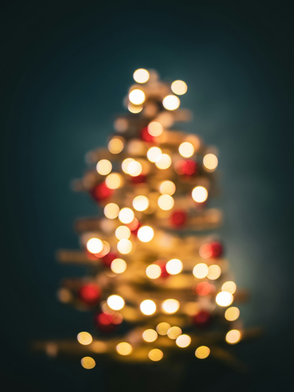 turned-on Christmas tree