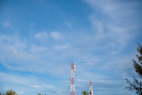 white and red tower in Gaafaru Maldives