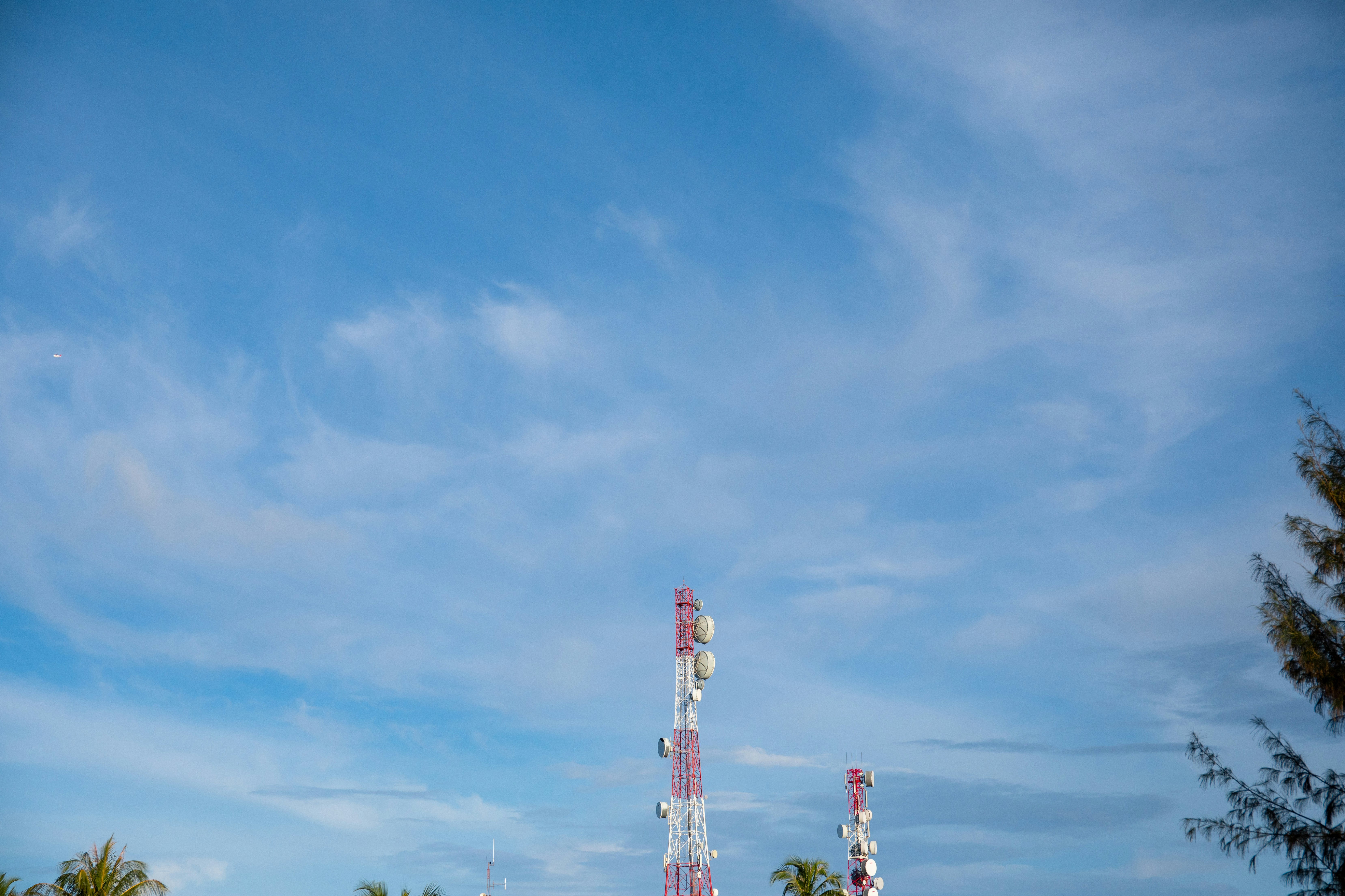 white and red tower