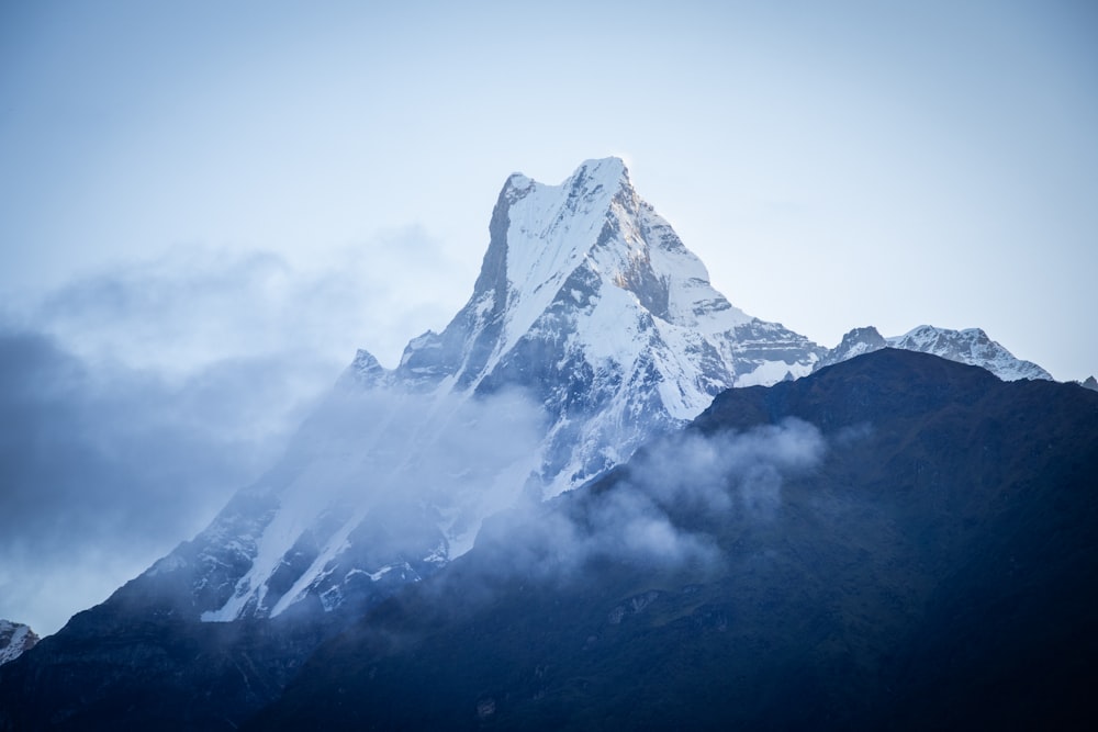 mountain covered with snow