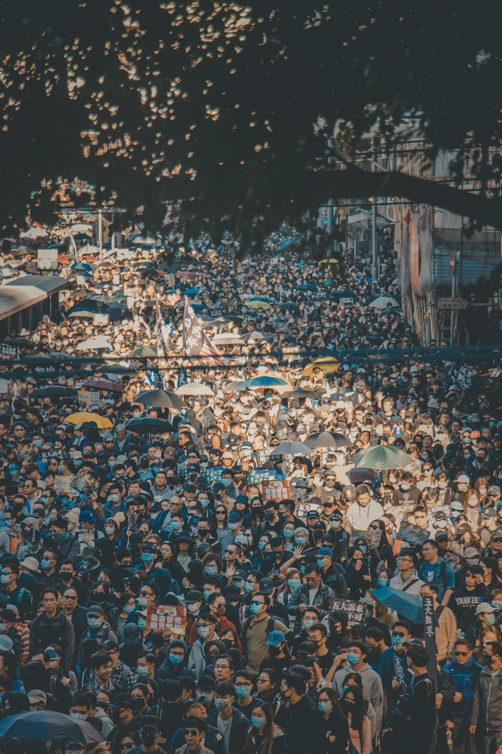 group of people on the road