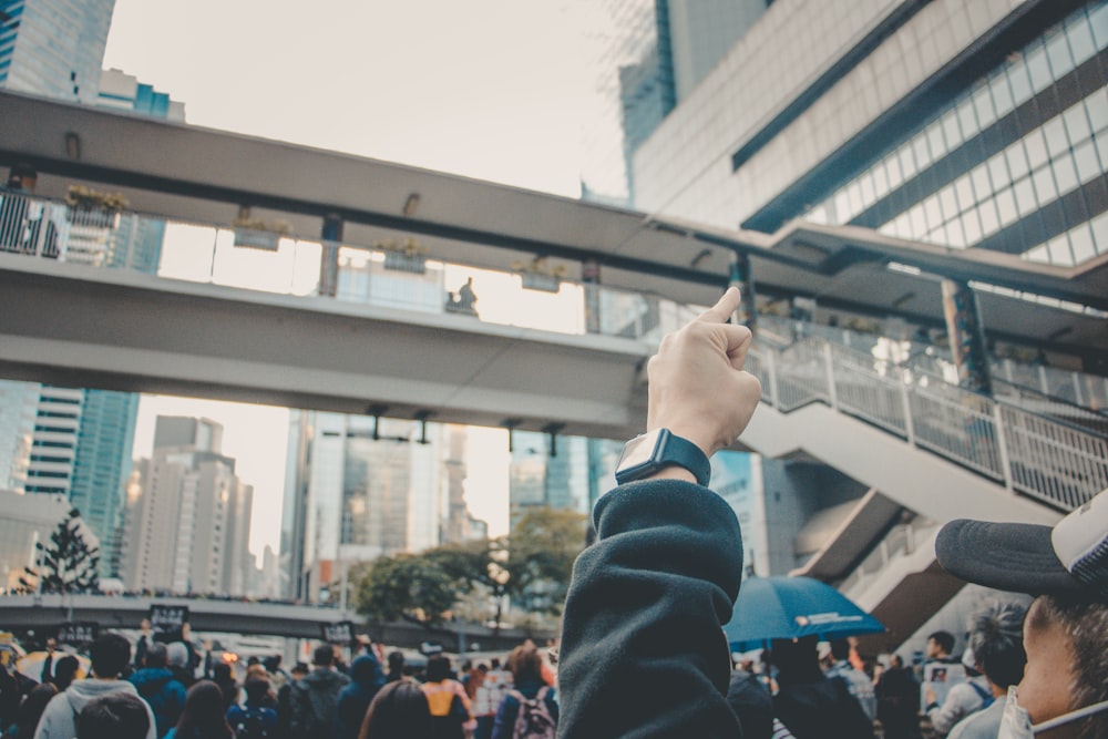 group of people near the building