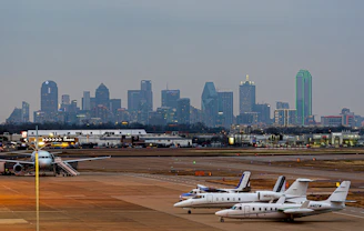 passenger planes on runway