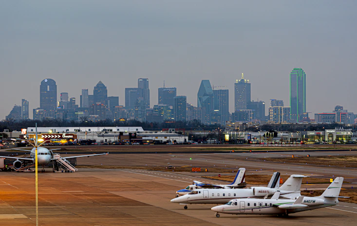 passenger planes on runway