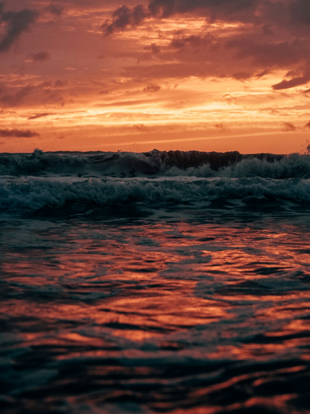 sea wave during golden hour