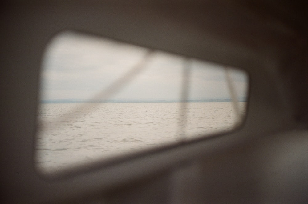 a view of a body of water through a window