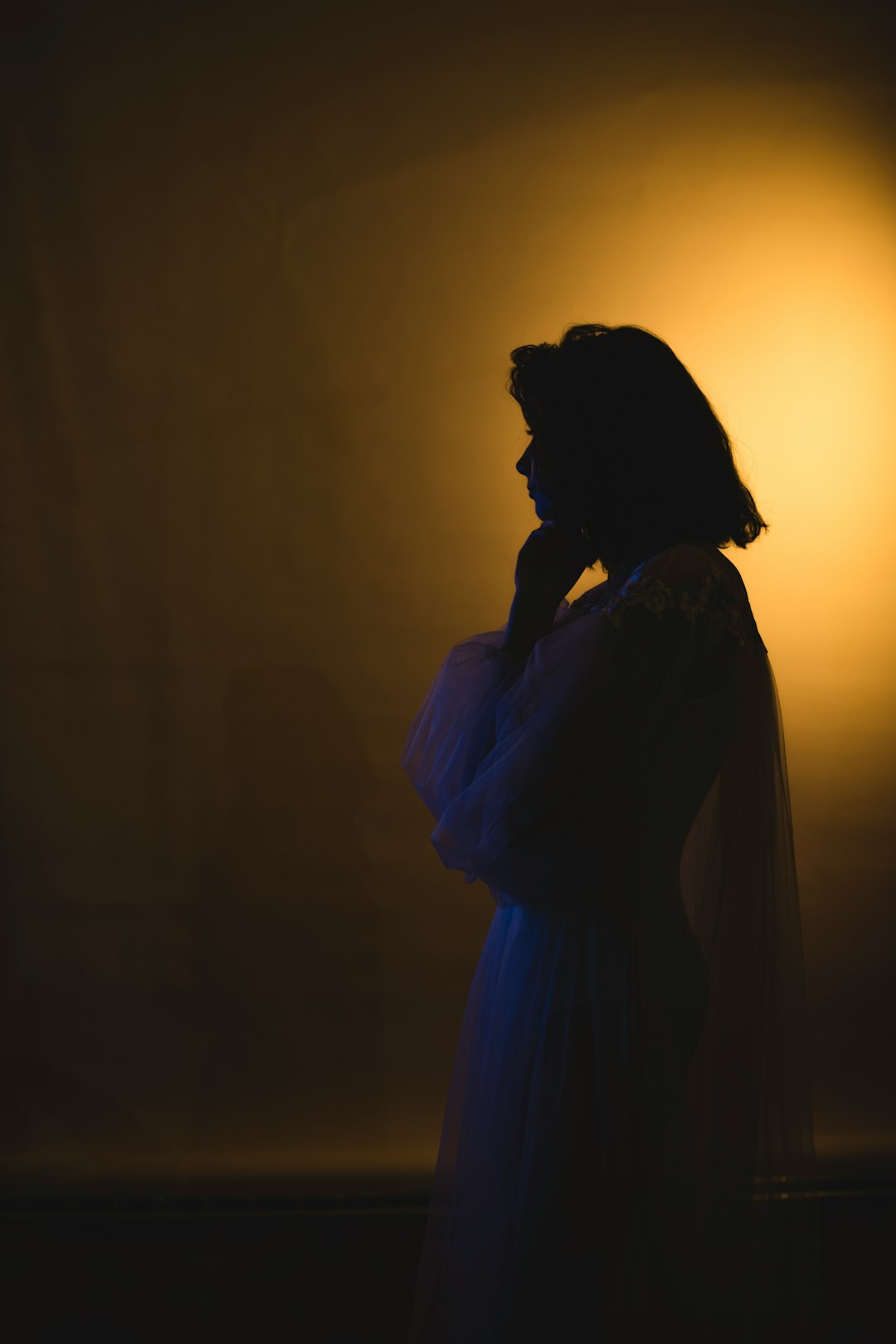 silhouette of woman in dress