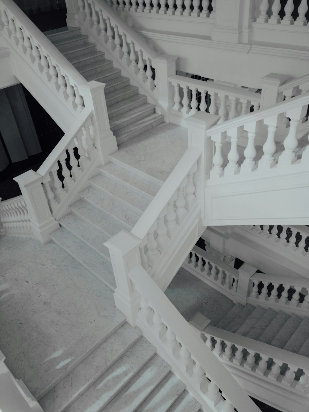 white concrete stairs