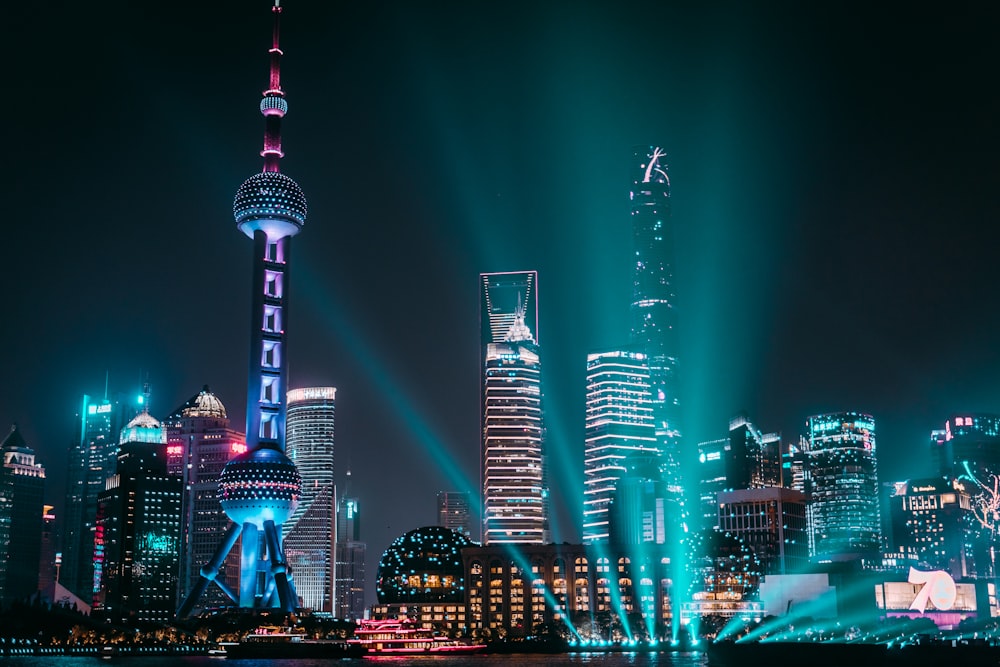 Shanghai city at night